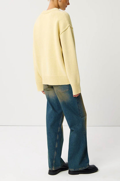 Round Neck Color Pullover Sweater