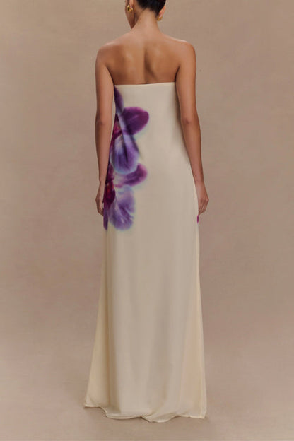 Strapless Print Maxi Dress