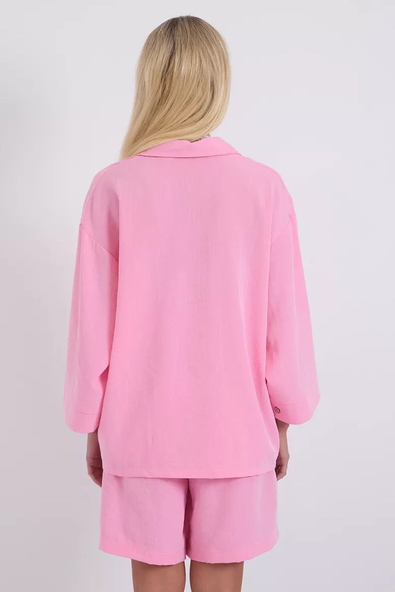 Color Shirt Single-breasted Bermuda Shorts Set