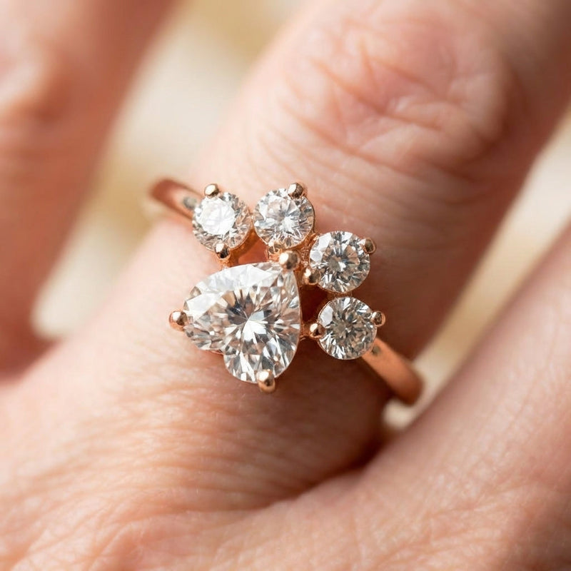 Vintage Zirconia Paw Ring