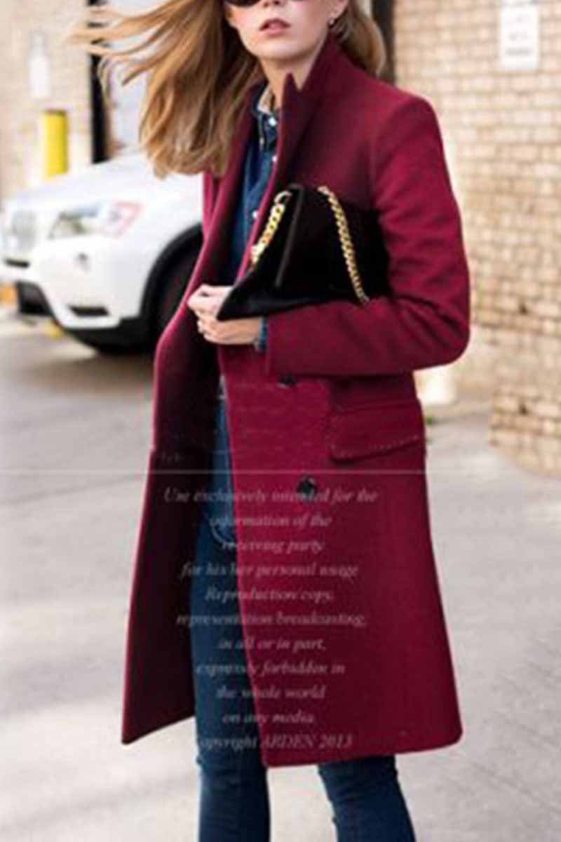 Thick Color Button Coat