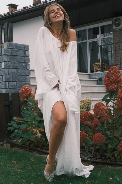 Loose Slouchy Flared Hem Maxi Dress