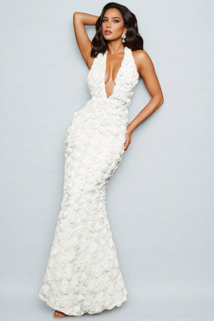 Dorirs Deep V 3d Maxi Dress