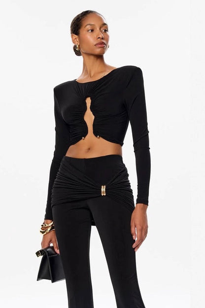 Ruched Bodycon Top Pants Set