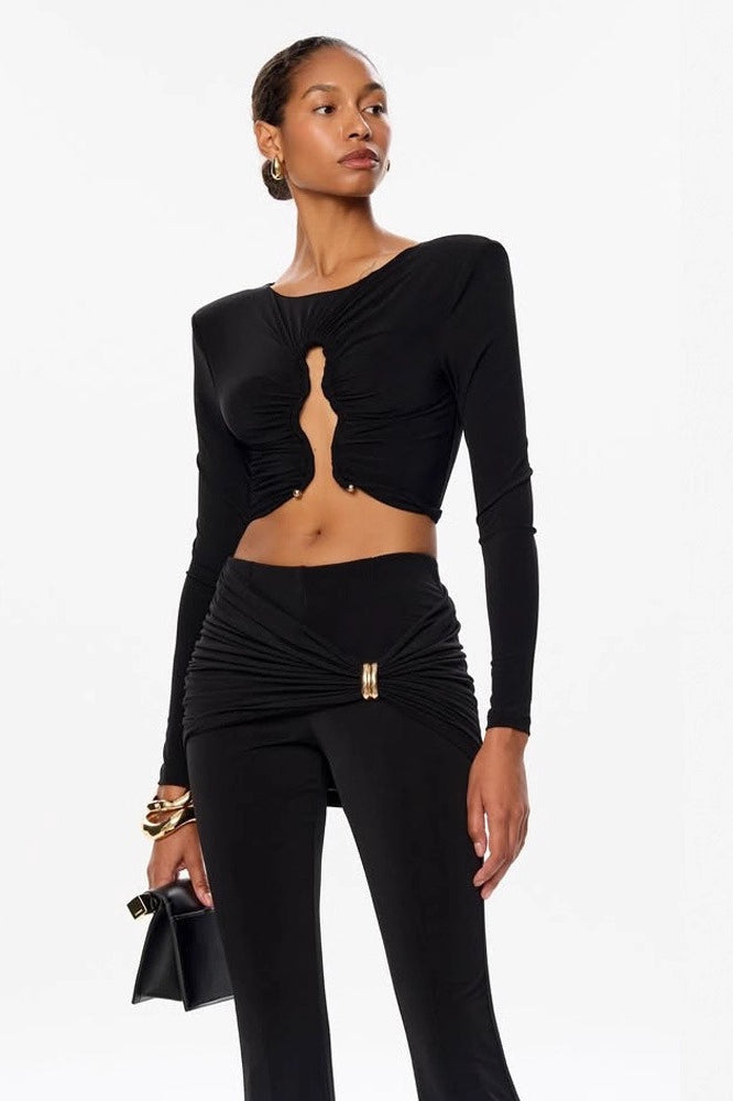 Ruched Bodycon Top Pants Set