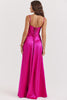 Fuchsia Lace Up Maxi Dress