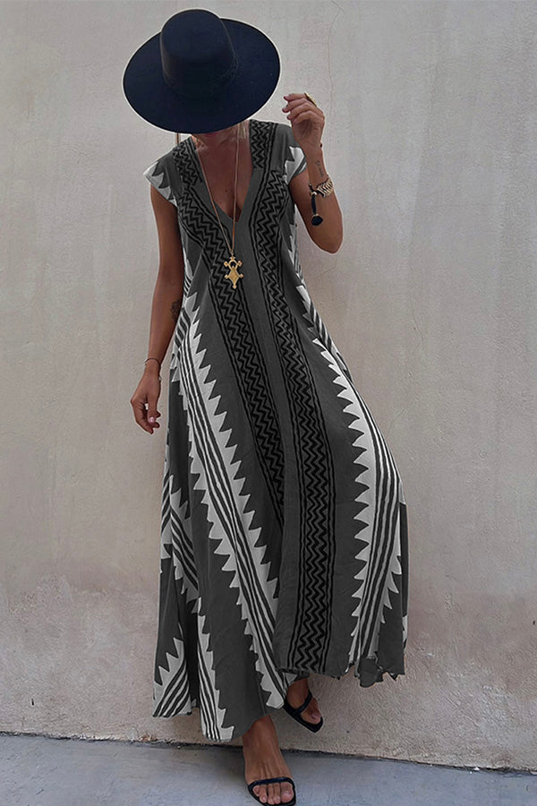 Beach Dates Print A-line Maxi Dress