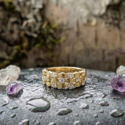 Paved Dazzling Gold Ring