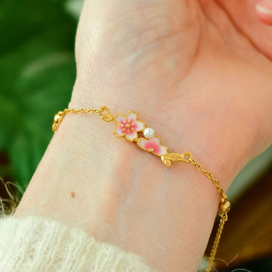 Delicate Flower Pearl Bracelet