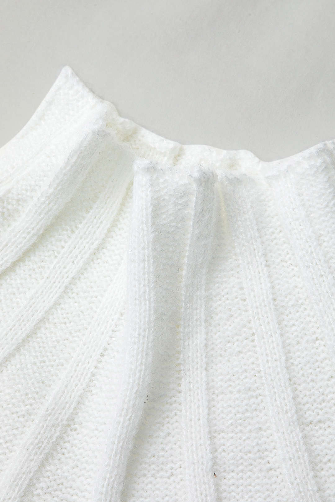 Color Mock Neck Textured Batwing Sleeve Sweater