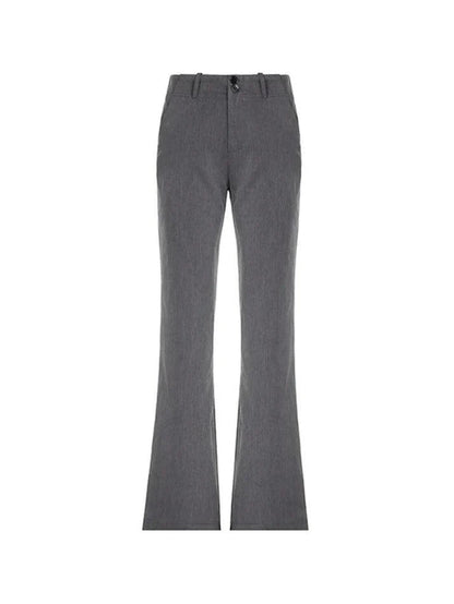 Gray Versatile Low Rise Tailored Pants