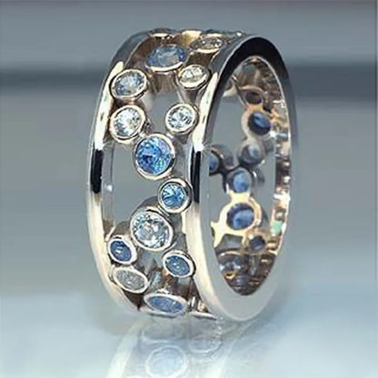 Inlaid Zirconia Silver Ring