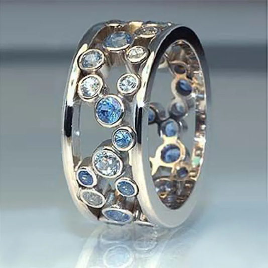 Inlaid Zirconia Silver Ring