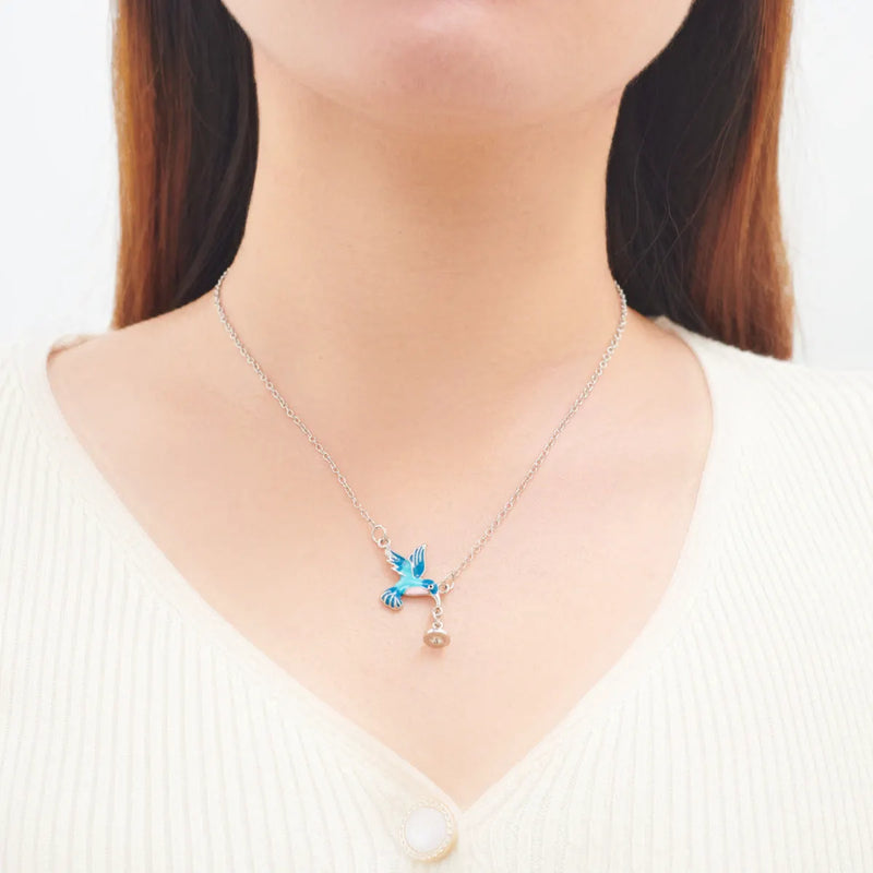 Blue Bird Pendant Necklace