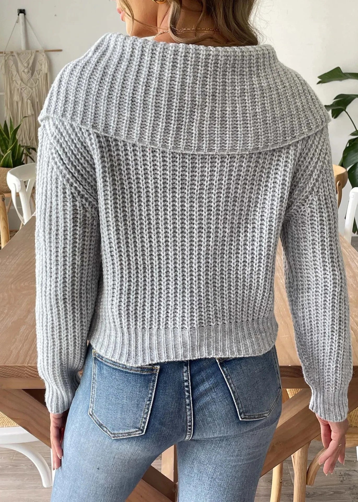 Short Beaded Lapel Sweater - & Stylish
