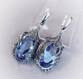 Silver Color Inlaid Blue Stone