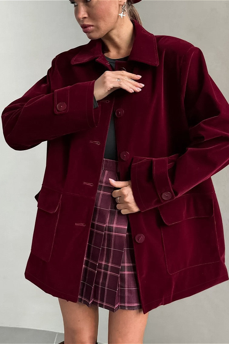 Velvet Button Coat