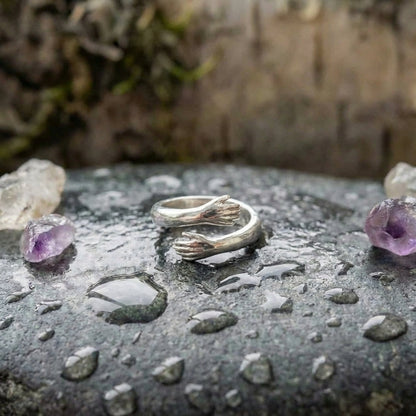 A Silver Adjustable Hug Ring