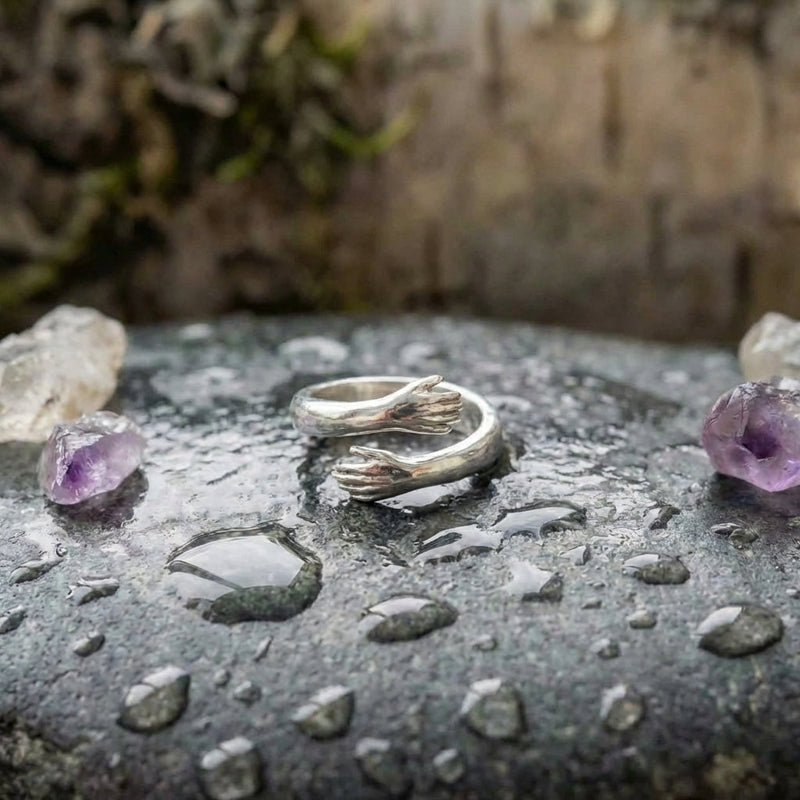 A Silver Adjustable Hug Ring