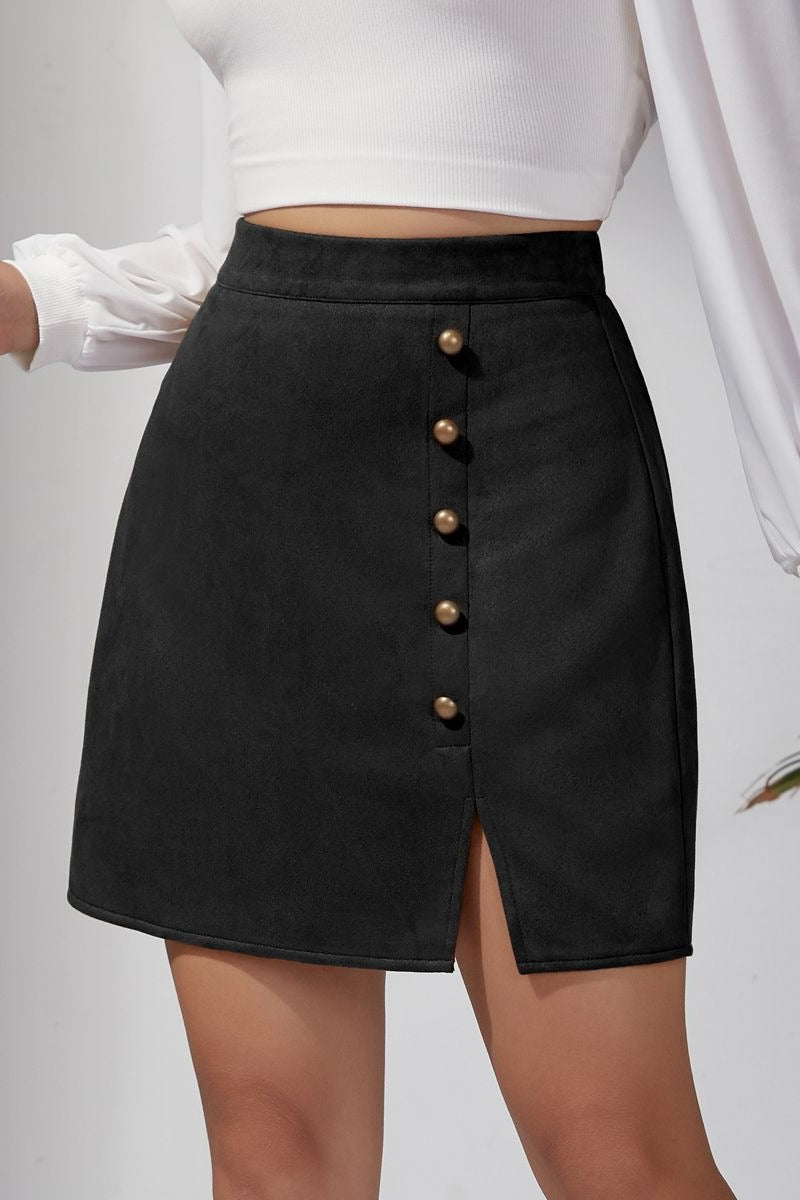 Suede Bodycon Mini Skirt