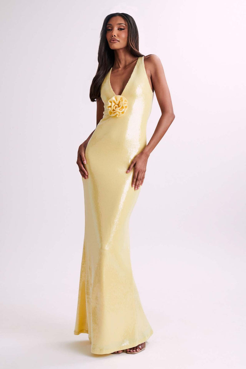 Cut-out Halter High Slit Maxi Dress