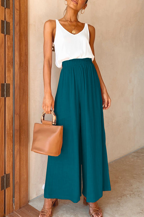 Elastic Waist Wide Leg Palazzo Pants