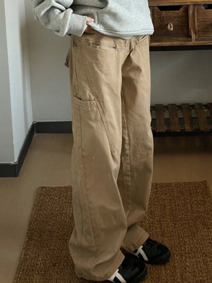 Khaki Cargo Pants With Pockets