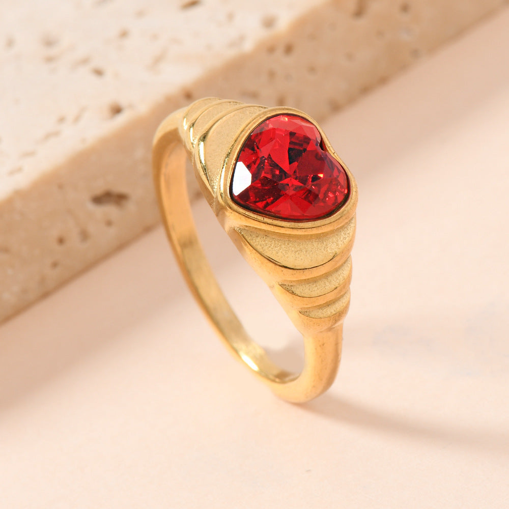 Romantic Red Heart Ring