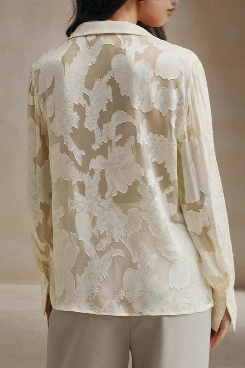 Jacquard Turtleneck Blouse