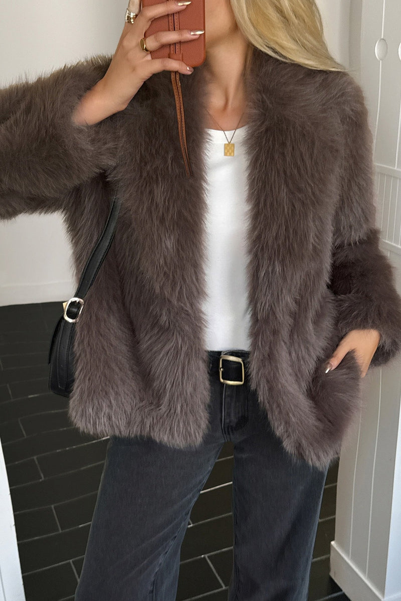 Soft Plush Long Sleeve Coat