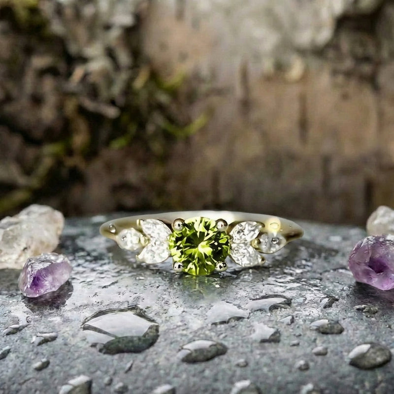 Vintage Zirconia Olive Ring