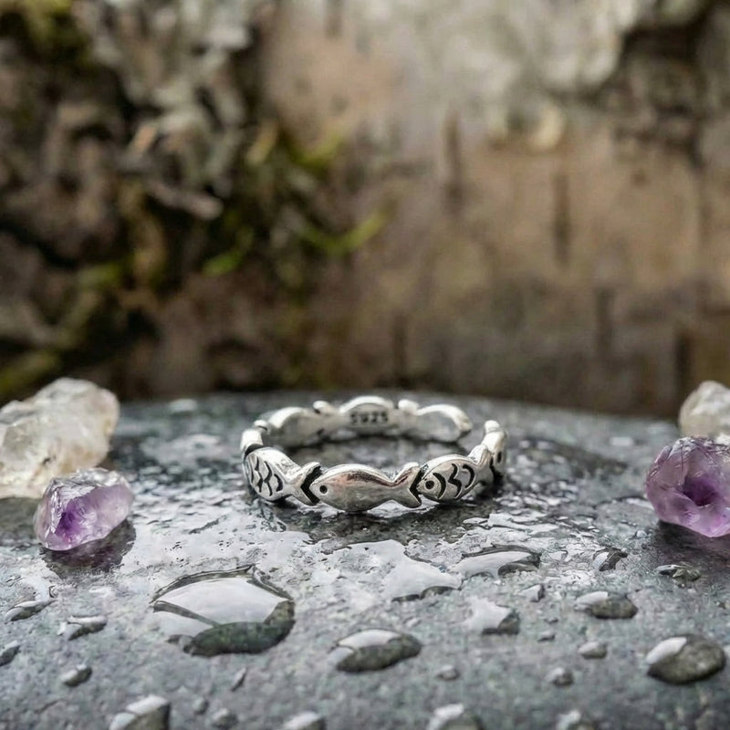 Elegant Fish Silver Ring