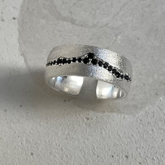 Modern Black Diamond Ring