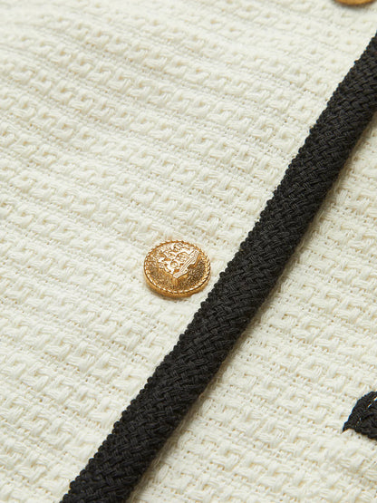 Contrast Binding Pockets Cardigan