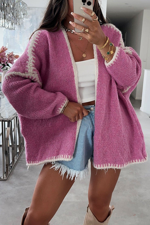 Fashionable Long-sleeved Loose Knitted Cardigan