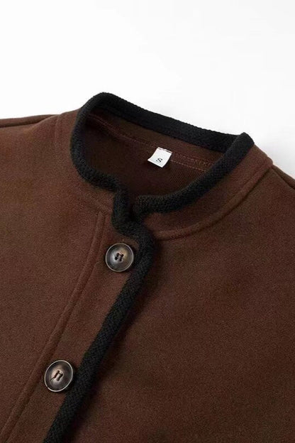 Wool Blend Colorblock Coat
