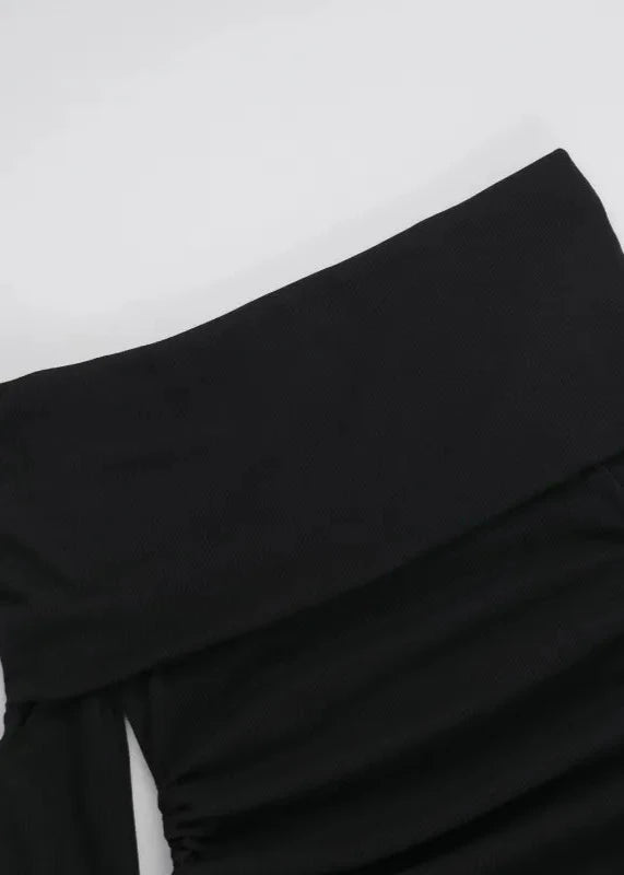 Off-shoulder Drawstring Bodycon Dress