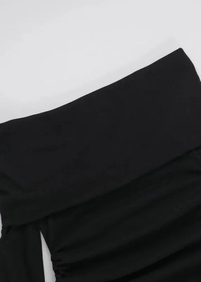 Off-shoulder Drawstring Bodycon Dress