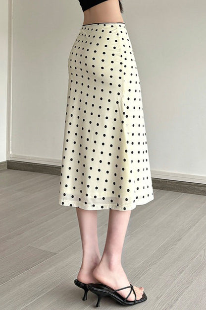 Polka Dot High Waist Bodycon Skirt