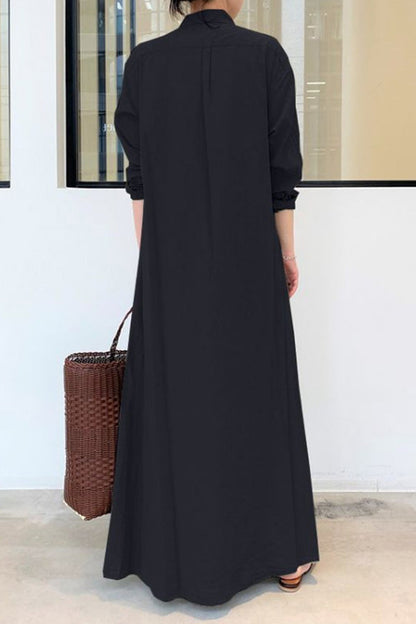 Long Sleeve Simple Loose Long Dress