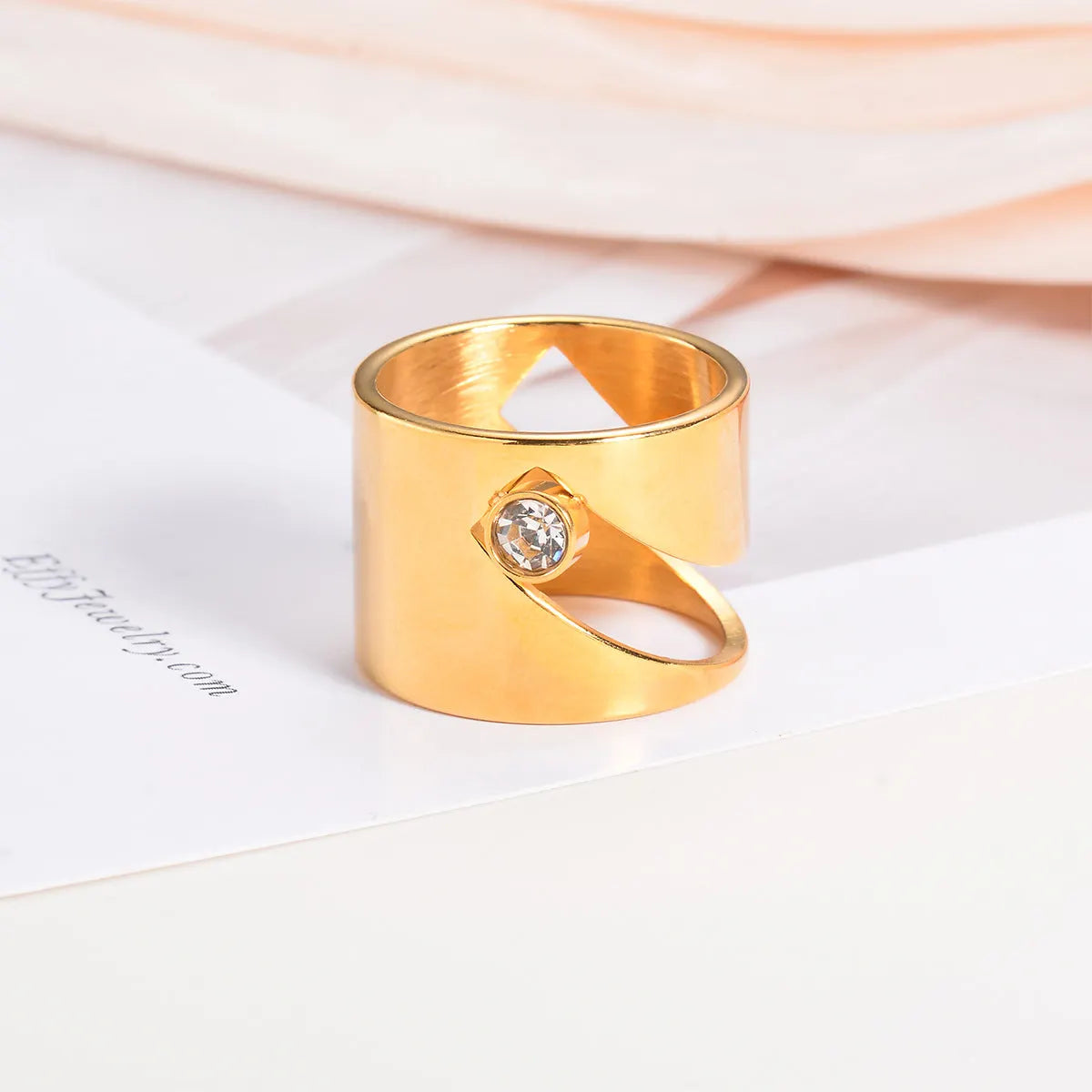 Modern Gold Crystal Ring