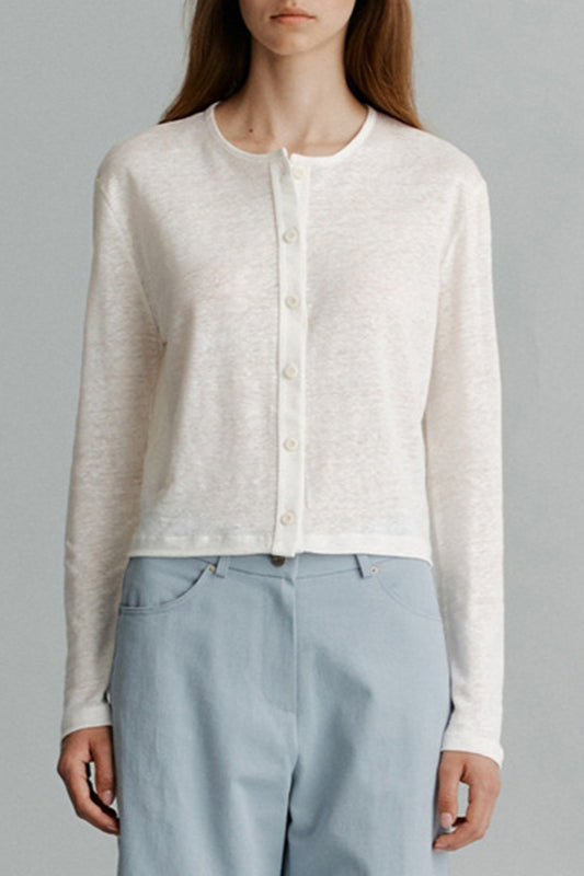 Color Buttoned Knit Cardigan