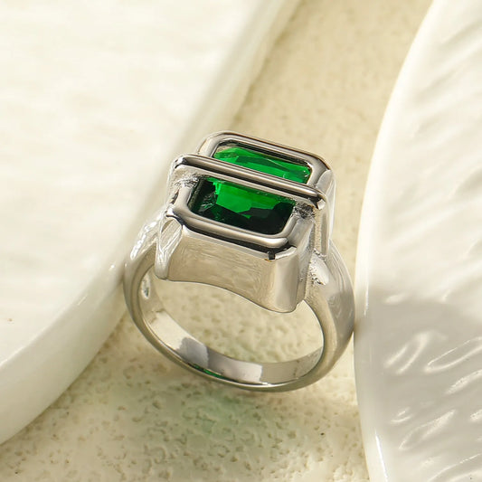 Modern Green Tourmaline Ring