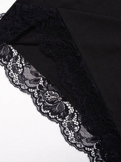 Black Lace Bandeau Slim Mini Dress