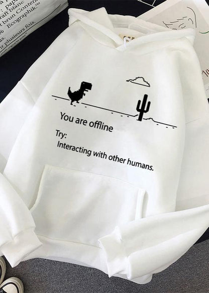 Offline Dinosaur Hoodie - Fun Retro Sweater