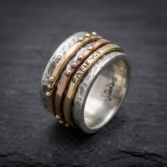 Vintage Gold Rose & Silver Ring