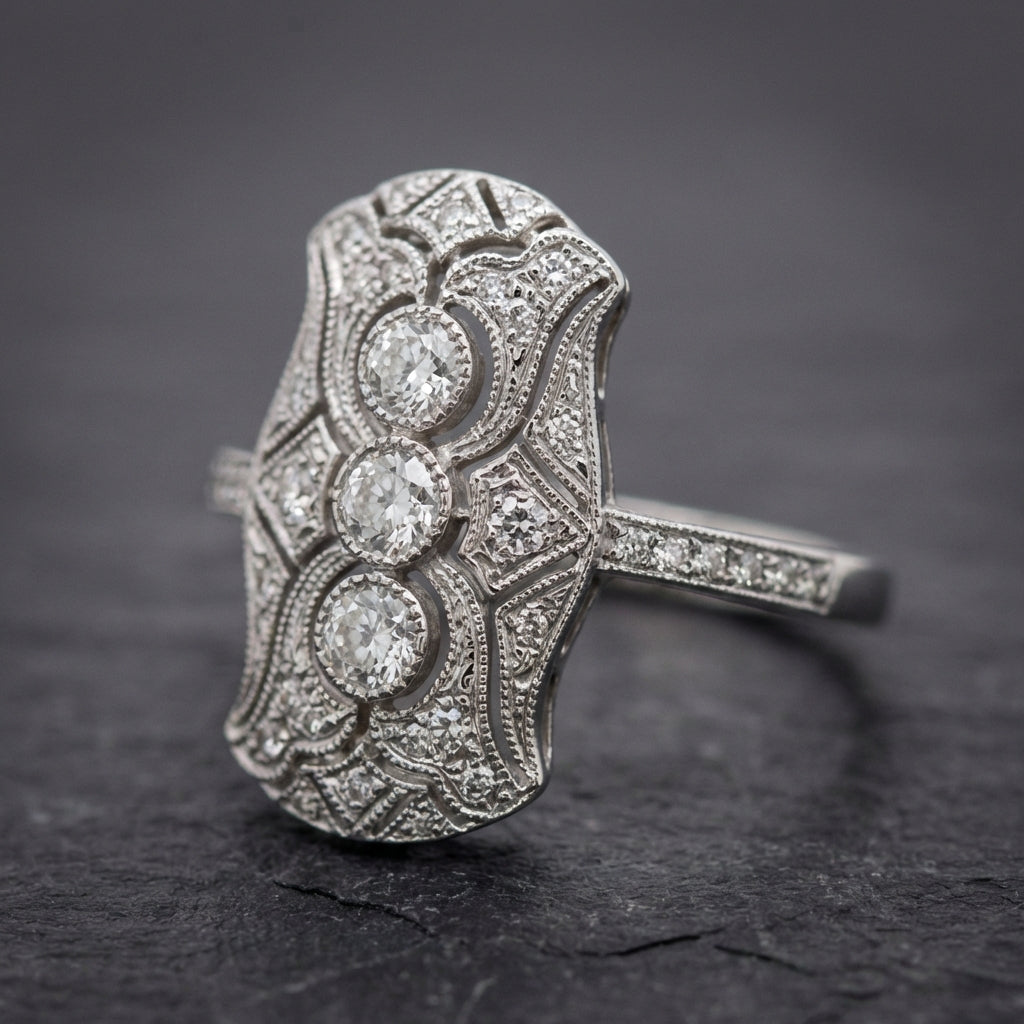 Vintage Brilliant Silver Ring