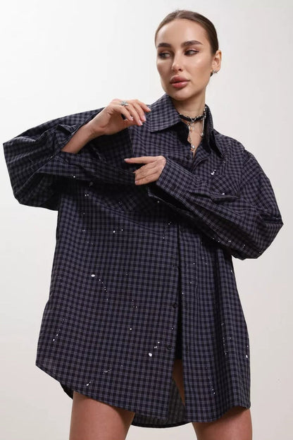 Oversized Short Sleeve Blouse