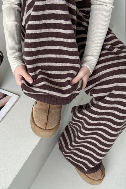Striped Knit Thickened Pants