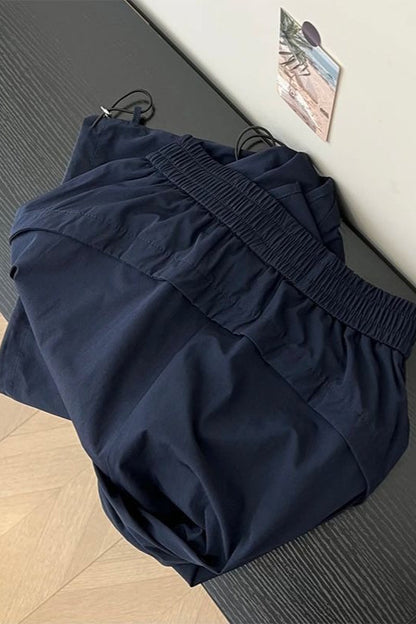 Elastic Wide-leg Sporty Pants
